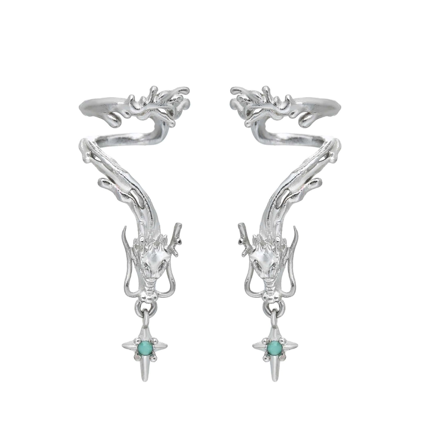 Loong 18K Platinum-Plated Opal Crystal Dangle Earrings - 1ST XULIE