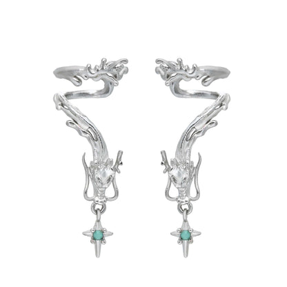 Loong 18K Platinum-Plated Opal Crystal Dangle Earrings - 1ST XULIE