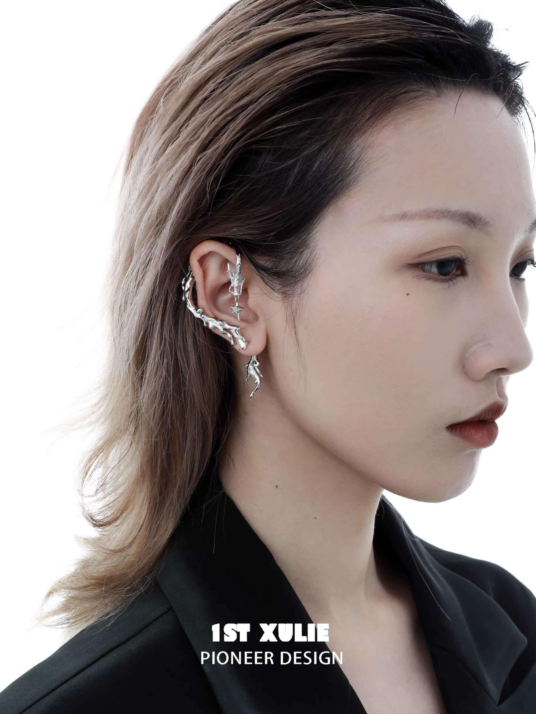 Loong 18K Platinum Plated Opal Crystal Ear Hook Earring - 1ST XULIE