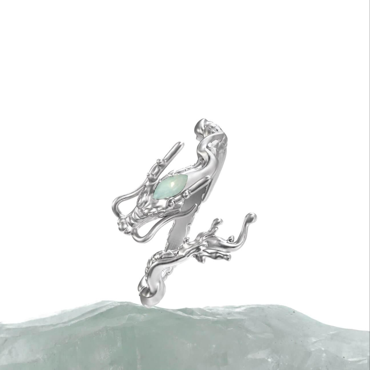 Loong S925 Sterling Silver Opal Crystal Open End Ring