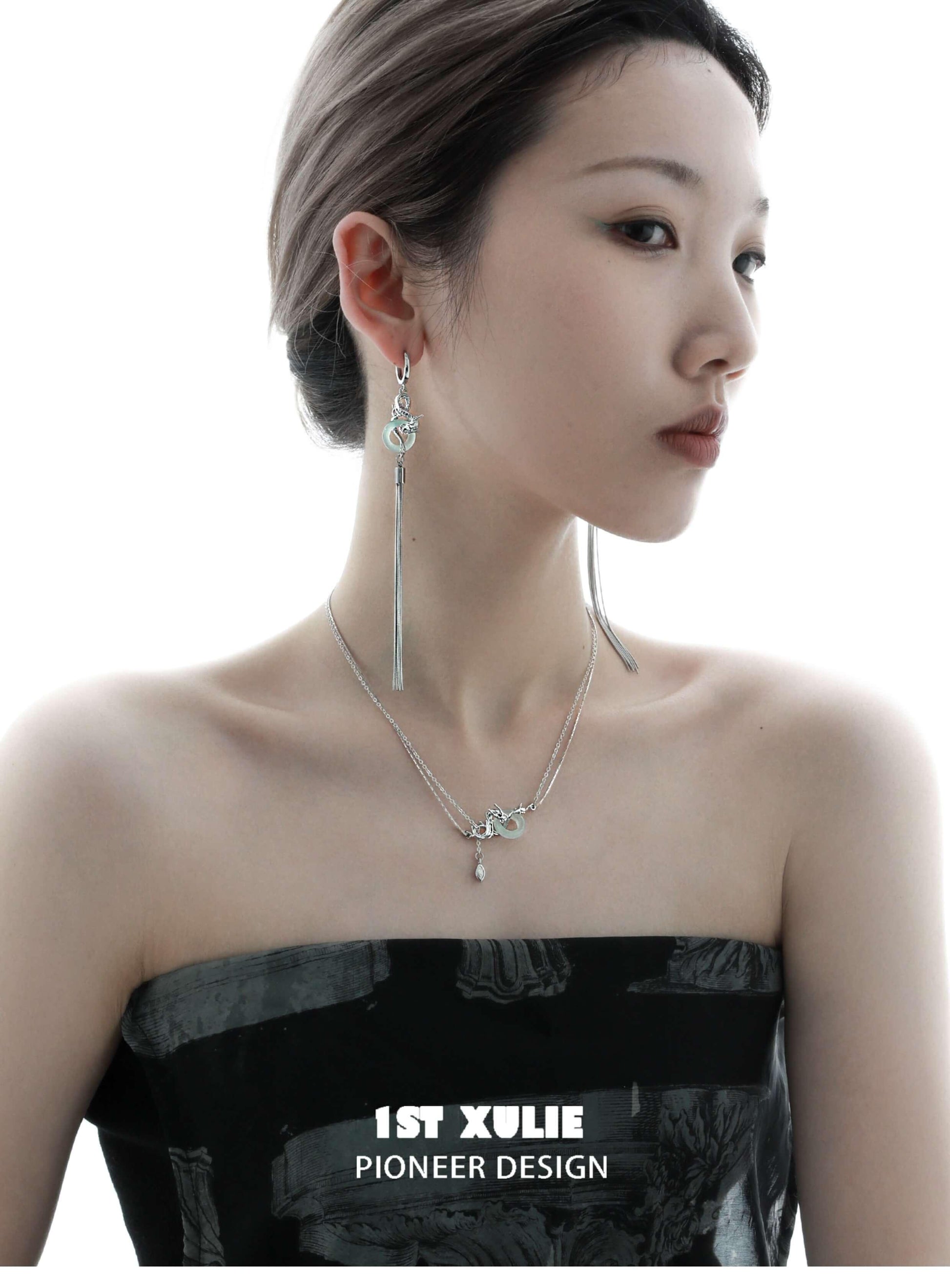 Loong S925 Sterling Silver Quartz Jade Necklace - 1ST XULIE