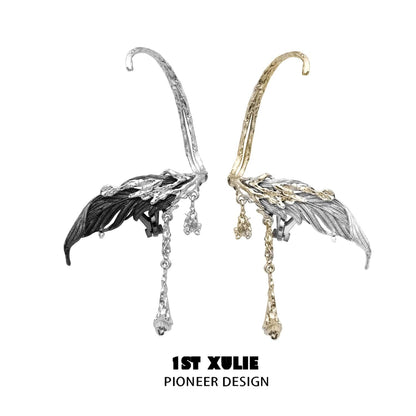 Lucifer 18K Platinum Plated Feather Ear Clips - 1ST XULIE