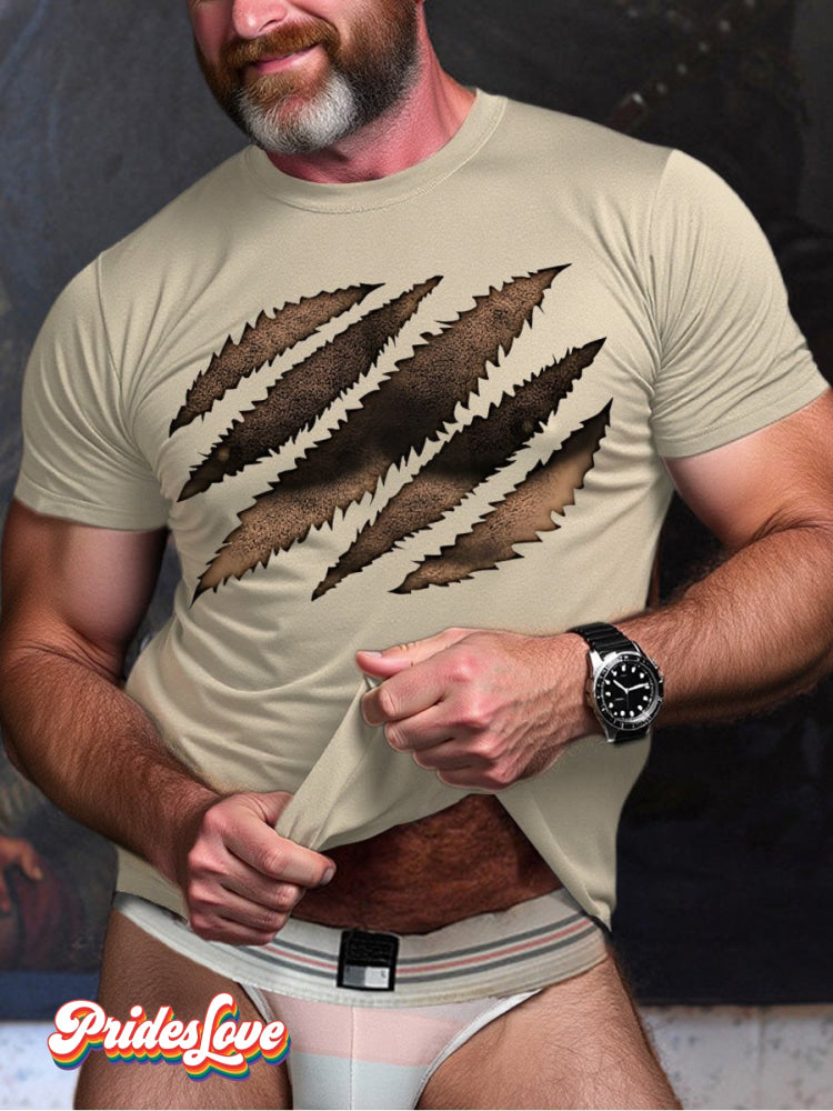 Men's LGBT Gay Pride Bear Claw Print T-shirt