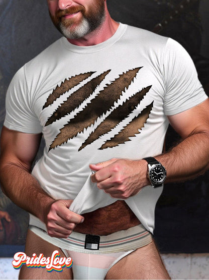 Men's LGBT Gay Pride Bear Claw Print T-shirt