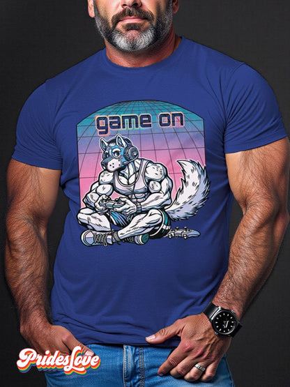 Men's LGBT Gay Pride Puppy Game On Print T-shirt