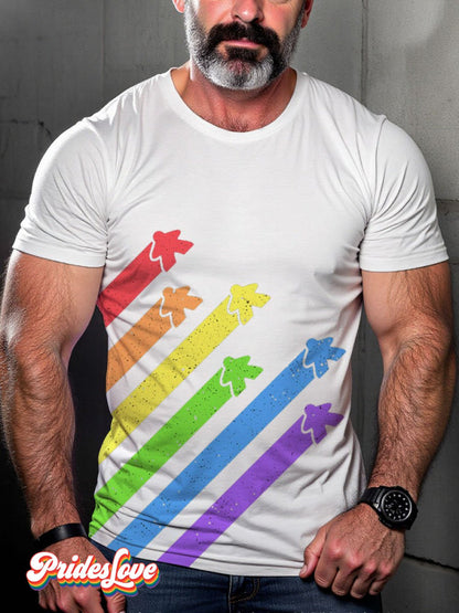 Men's LGBT Rainbow Board Game Rainbow Pride Flag Casual Print T-shirt