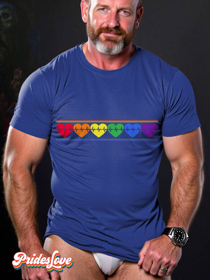 Men's LGBT Rainbow LGBTQ Flag Colorful Pride Casual Print T-shirt