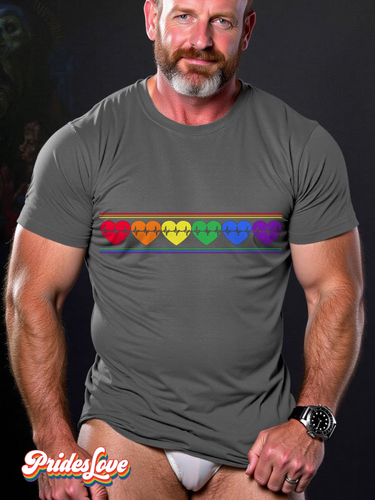 Men's LGBT Rainbow LGBTQ Flag Colorful Pride Casual Print T-shirt