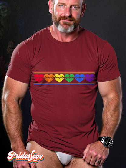 Men's LGBT Rainbow LGBTQ Flag Colorful Pride Casual Print T-shirt