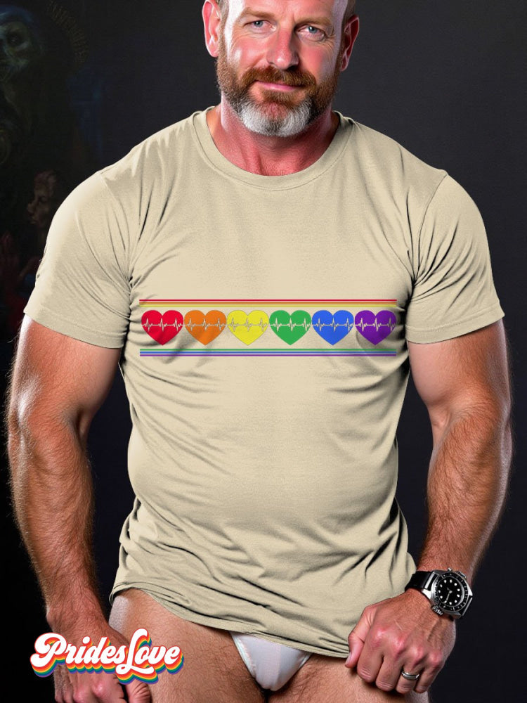 Men's LGBT Rainbow LGBTQ Flag Colorful Pride Casual Print T-shirt