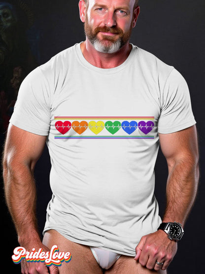 Men's LGBT Rainbow LGBTQ Flag Colorful Pride Casual Print T-shirt