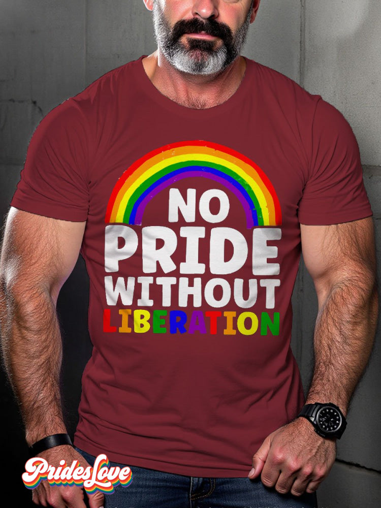 Men's LGBT Rainbow No Pride Without Pride Casual Print T-shirt