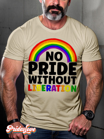 Men's LGBT Rainbow No Pride Without Pride Casual Print T-shirt