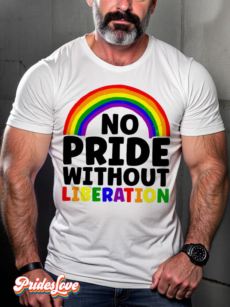 Men's LGBT Rainbow No Pride Without Pride Casual Print T-shirt