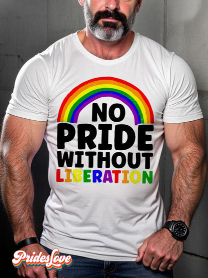 Men's LGBT Rainbow No Pride Without Pride Casual Print T-shirt