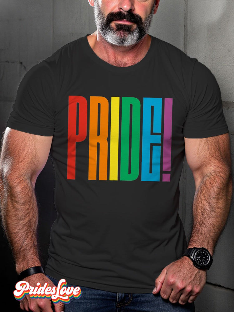 Men's LGBT Rainbow Proud Pride Casual Print T-shirt