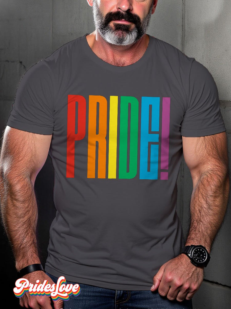 Men's LGBT Rainbow Proud Pride Casual Print T-shirt