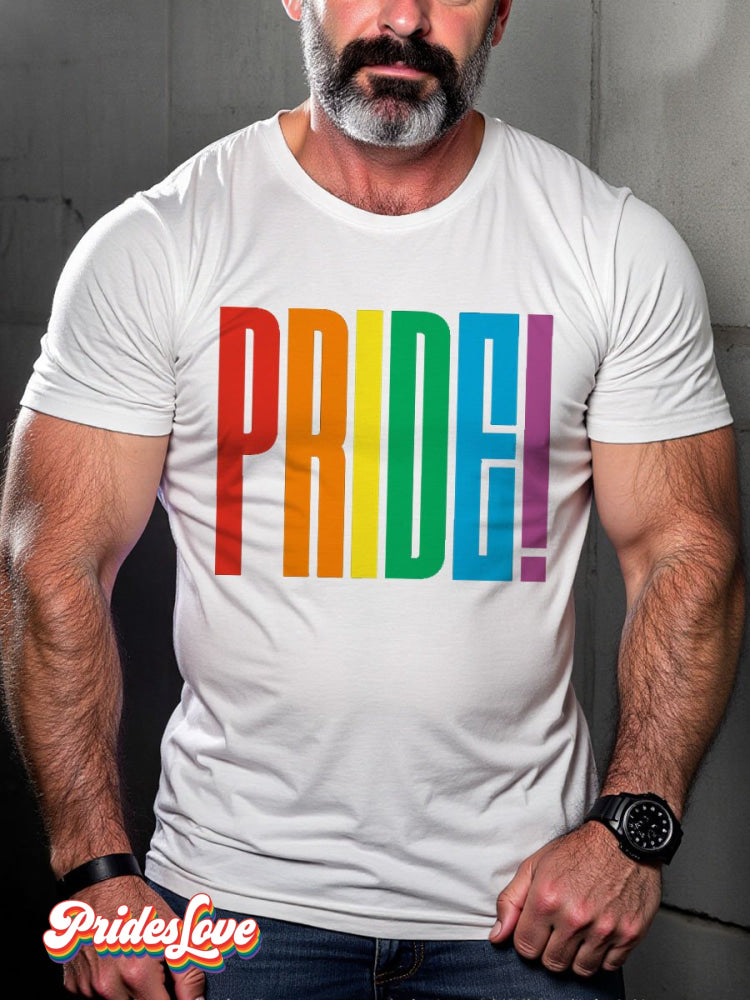 Men's LGBT Rainbow Proud Pride Casual Print T-shirt