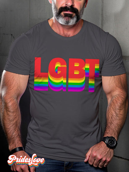 Men's LGBT Rainbow LGBT Sign Pride Casual Print T-shirt