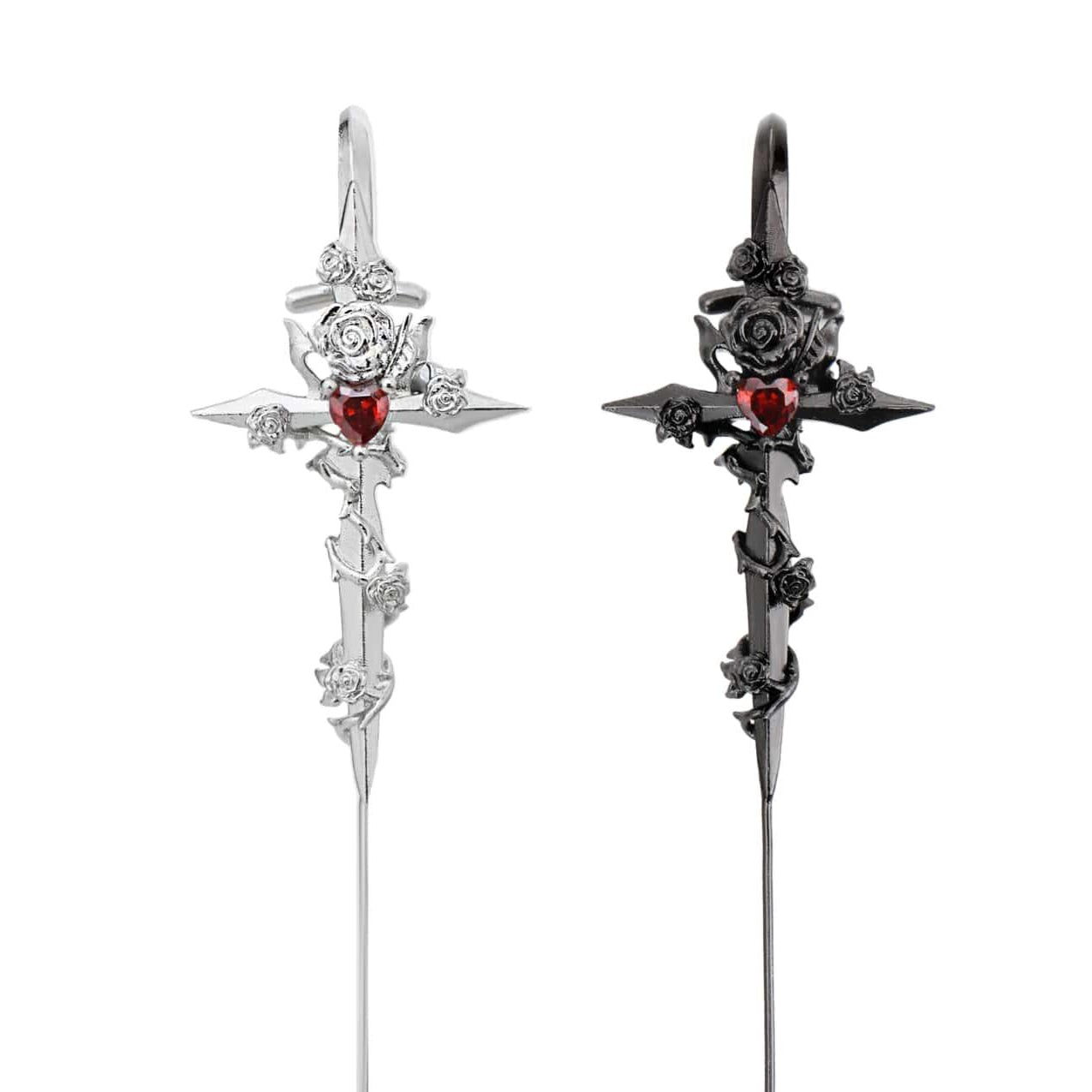 Taboo Rose 18k Platinum Plated Needle Piercing Earring - 1ST XULIE