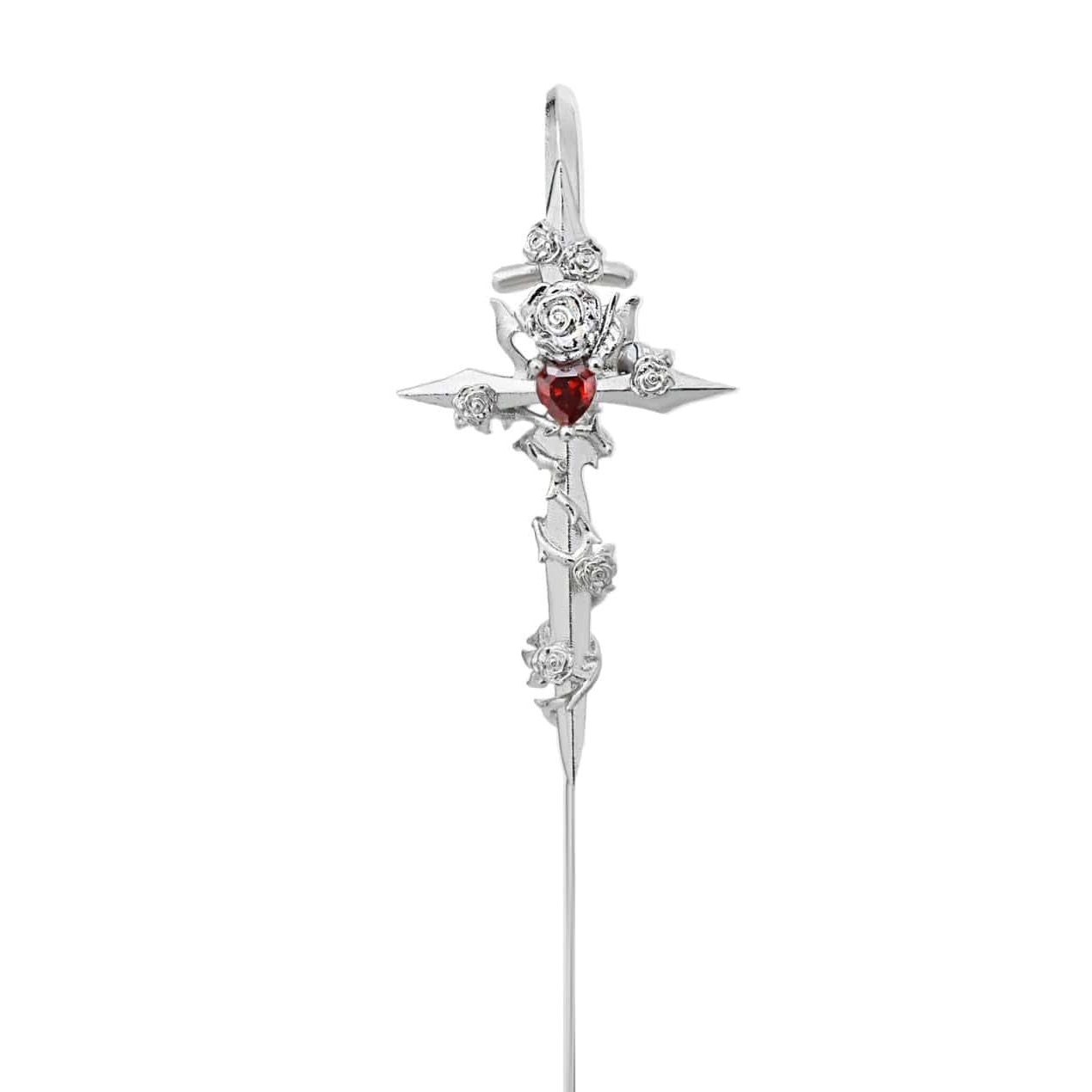 Taboo Rose 18k Platinum Plated Needle Piercing Earring - 1ST XULIE