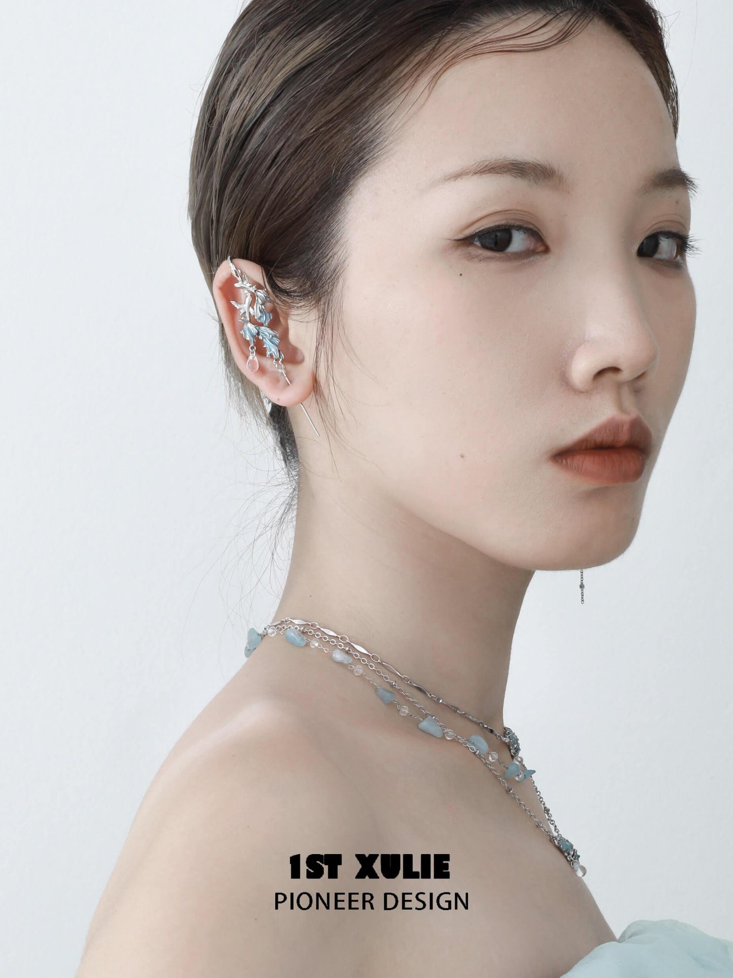 The Sea 18K Platinum Plated Goldfish Hook Needle Piercing earrings - 1ST XULIE