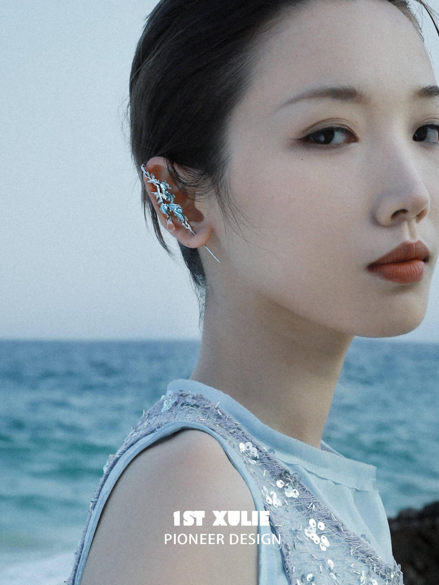 The Sea 18K Platinum Plated Goldfish Hook Needle Piercing earrings - 1ST XULIE