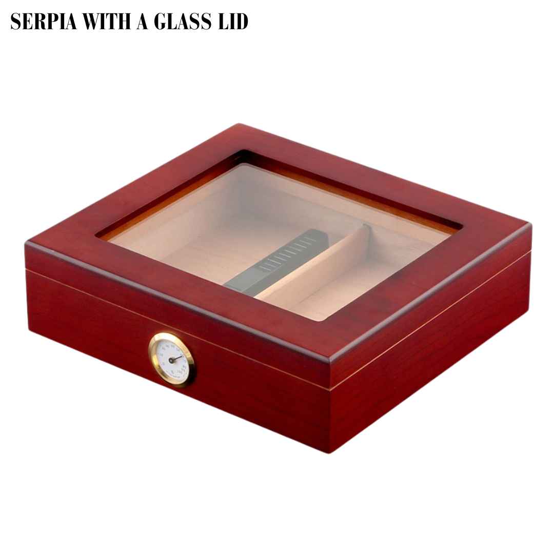 The Connoisseur's Choice: Luxurious Cigar Storage Box with Built-In Precision Hygrometer - Fits 20-30 Cigars