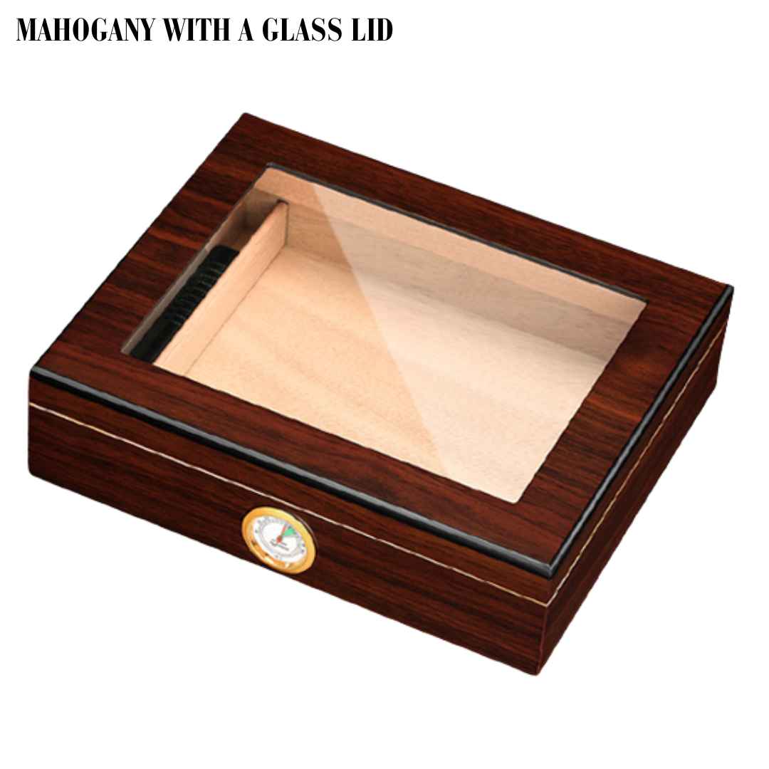 The Connoisseur's Choice: Luxurious Cigar Storage Box with Built-In Precision Hygrometer - Fits 20-30 Cigars